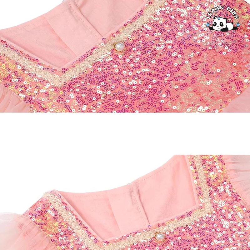 LEZONKIDS - Customized Sequin Tulle Princess Cake Dresses Little Girl Fancy Party Tutu Dress